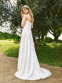 Style CAYLEY beautiful open back A-line bridal gown with buttons along zipper and sweep train Style CAYLEY beautiful open back A-line bridal gown with buttons along zipper and sweep train