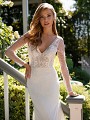 Style CORDELIA long lace sleeves with unlined bodice and v-neckline 