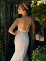 Style HAILEY embroidered beaded wedding dress with sheer illusion open back 