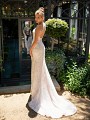 Style HAILEY embroidered beaded mermaid wedding dress with open back and chapel train 