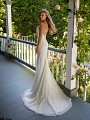 Style HALO strappy lace wedding dress with sequin lace chapel train 