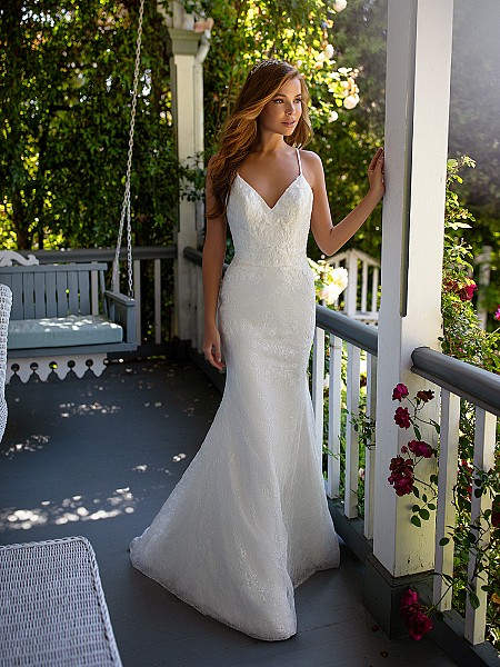 Style HALO chantilly lace mermaid wedding dress with sequin details Style HALO chantilly lace mermaid wedding dress with sequin details