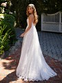 Style GIANNA spaghetti strap a-line wedding gown with open back and lace trim train Style GIANNA spaghetti strap a-line wedding gown with open back and lace trim train