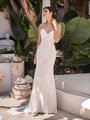 Style ADIRA romantic re-embroidered cotton all over lace mermaid bridal gown with strapless sweetheart neckline