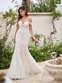 Style BALBOA glamorous metallic corded embroidered lace appliques over Chantilly lace mermaid with tulle swag sleeves Style BALBOA glamorous metallic corded embroidered lace appliques over Chantilly lace mermaid with tulle swag sleeves