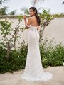 Style BALBOA eye-catching illusion open back with swag sleeves figure hugging mermaid with buttons and sweep train Style BALBOA eye-catching illusion open back with swag sleeves figure hugging mermaid with buttons and sweep train