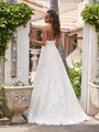 Style CASPIAN classic open back with straps A-line floor length bridal gown with couture band at natural waist Style CASPIAN classic open back with straps A-line floor length bridal gown with couture band at natural waist