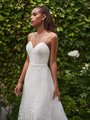 Style CASPIAN dreamy A-line bridal gown with couture waistband sweetheart neckline with straps bodice and skirt with floral lace