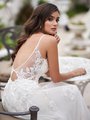 Style LAGUNA beaded and lace appliques low V-back comfortable A-line gown with cutout at back bodice