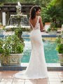 Simply Val Stefani S2193 V-Neck With Illusion Inset Bridal Gown With Illusion Straps And Embroidered Leaf Lace Appliques