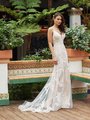 Simply Val Stefani S2196 Deep Sweetheart With Illusion Inset Mermaid Wedding Dress With Large Embroidered Floral Lace Appliques