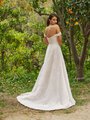 Simply Val Stefani S2198 Whimsical Embroidered Floral A-Line Wedding Dress With Open Back And Buttons Along Zipper