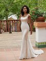 Simply Val Stefani S2199 All-Over Embroidered Botanical Lace Mermaid Wedding Dress With Square Neckline and Straps