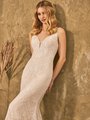 Style LOTUS Boho-Chic Beaded Trimmed Deep Sweetheart Cotton Lace Mermaid Gown