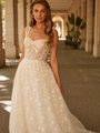 Style MELANIE S2232 Sexy Unlined Sweetheart Bodice with Cap Sleeves Full A-Line Gown