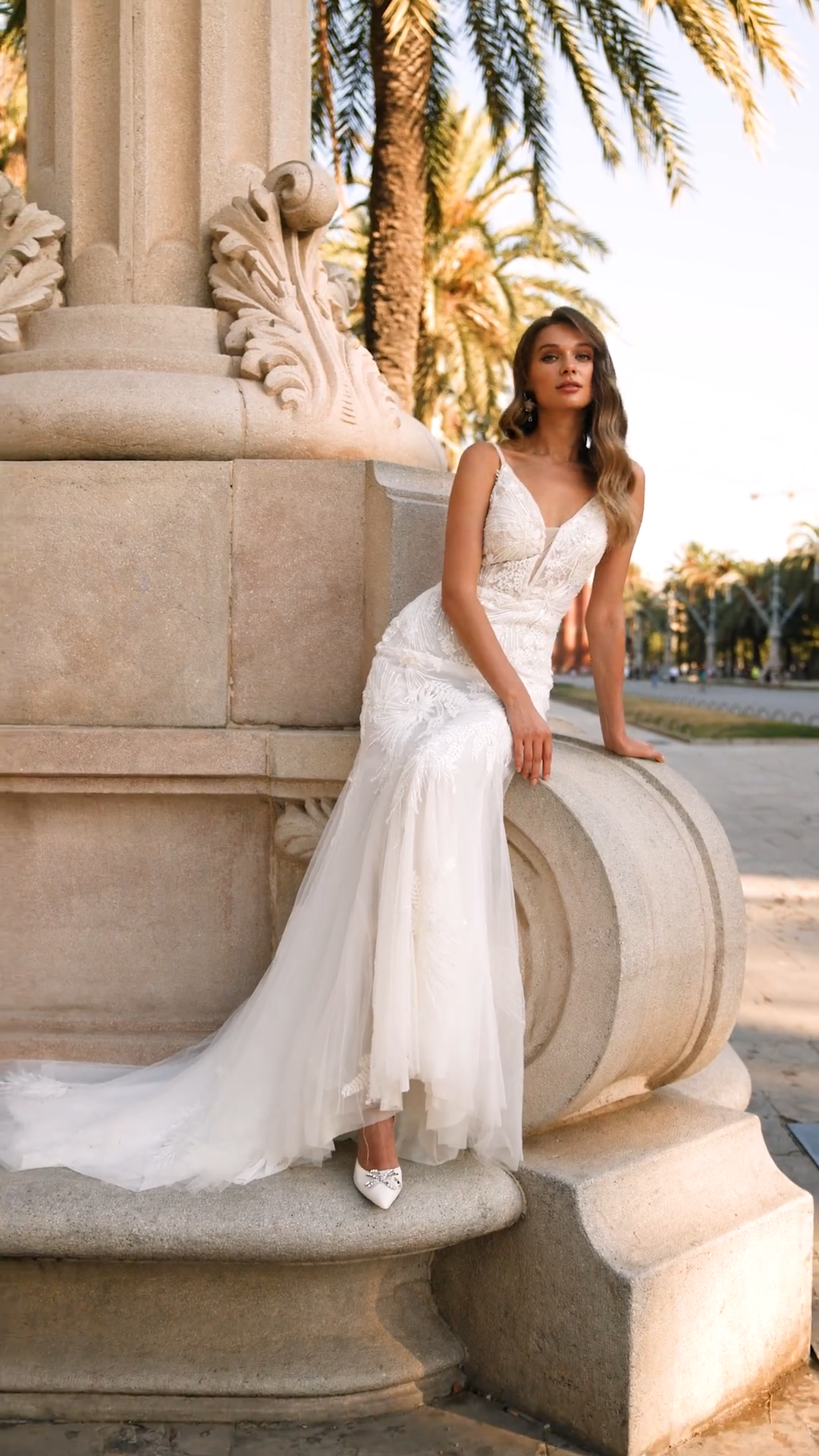 Style GOLDIE S2233 Sultry Tulle and Embroidered Lace Appliques Deep Sweetheart Mermaid Bridal Gown