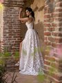 Style PORTLAND Racerback with Keyhole A-Line Gown with Chapel Train and Thin Horsehair Trim hem Style PORTLAND Racerback with Keyhole A-Line Gown with Chapel Train and Thin Horsehair Trim hem